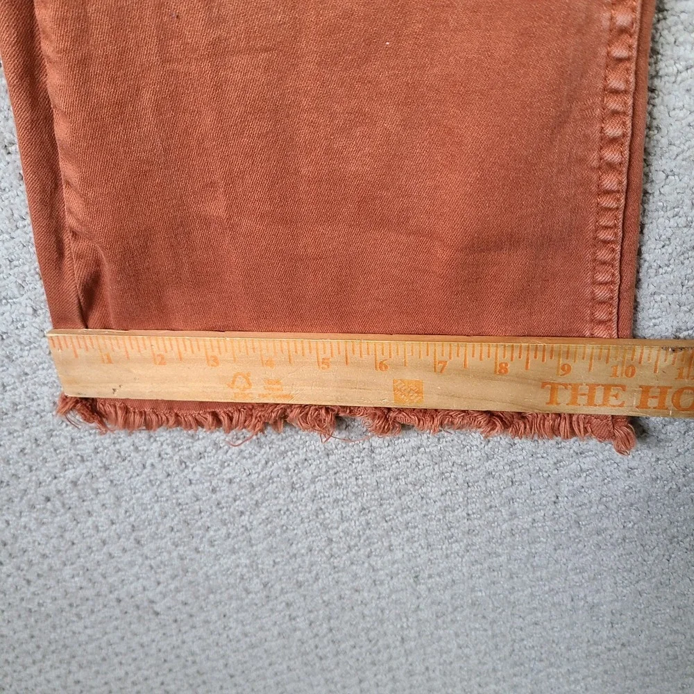 Cowgirl Tuff Jeans Womens 25 Orange Hippie Hippie Shake Flare Button Fly Raw Hem